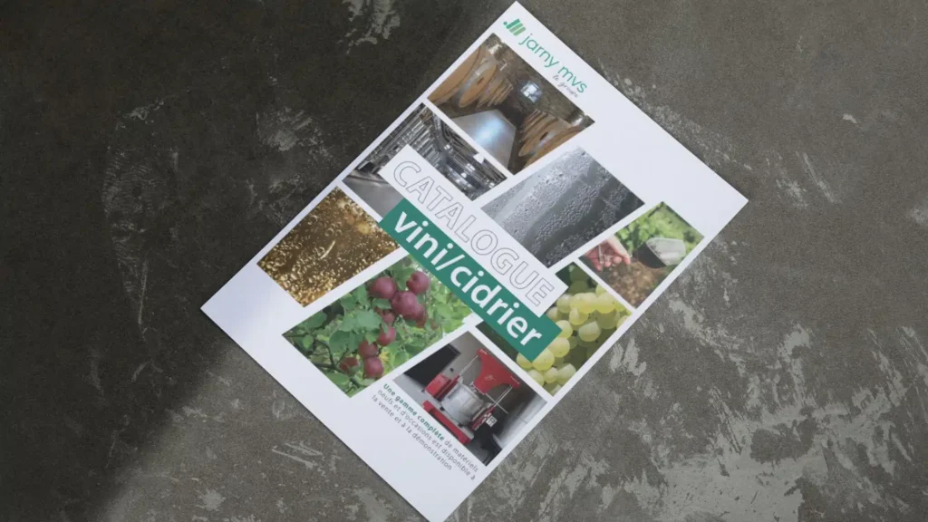Couverture du catalogue matériel pour production de vins et cidres de Jarny mvs le groupe